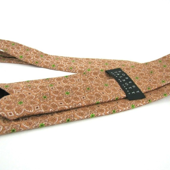 ROBERT TALBOTT Tie Lime Green Floral Jacquard - Picture 2 of 8